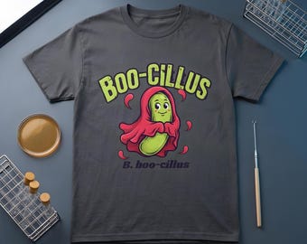 Boo-cillus Halloween T-Shirt: Microbiology Humor, Cute Bacteria Pun, Vintage Science Tee