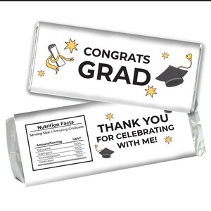 Graduation Printable Candy Bar Wrapper, Candy Bar Label, Hershey Bar Label, Grad