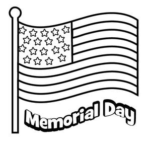 Memorial Day Coloring Book Page Digital Download