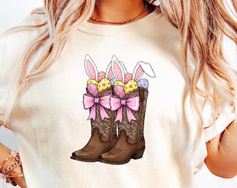 Howdy Easter Shirt, Cute Easter Sweatshirt, Easter Bunny Tee, Howdy Easter Sweatshirt, Western Easter Bunny Shirt, Easter Cowboy Boots Shirt