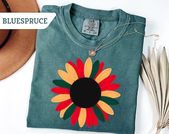 Comfort Colors®Juneteenth Independence Shirt,BLM Freedom Shirt Gift,Juneteenth Flower Tshirt,Juneteenth T-shirt, Juneteenth Celebration Tee