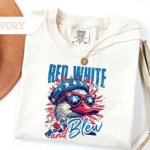 Comfort Colors®Duck 4th July Shirt, Red White Blue T-Shirt, Red White Blew Tee, Duck Gift, Boys Independence Day Shirt,Memorial Day Shirt