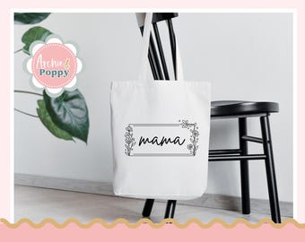 Blumen Mom Einkaufstasche | Blumen Frühling Tote Shopper Sommer Tasche Umweltfreundliche Tasche Wiederverwendbare Einkaufstasche Personalisierung