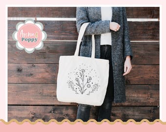 Himmlische Gartentasche | Wiederverwendbare Frühlings-Einkaufstasche | Kundengerechte Blumenumwelt-freundliche Tasche