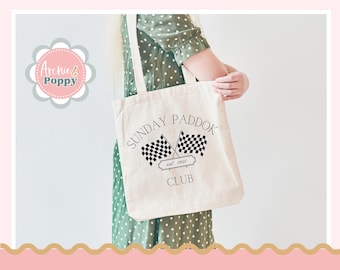 Sonntag Paddock Club Ästhetische F1 Einkaufstasche | Trendige F1 inspirierte Einkaufstasche