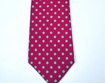 Liberty of London Red Silk Medallion Tie | Vintage 80s 90s Necktie