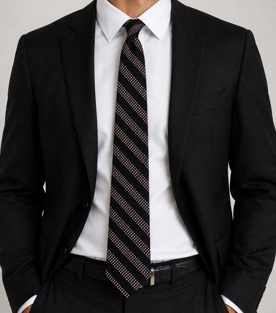 Vintage Robert Talbott Nordstrom Black Geometric Necktie