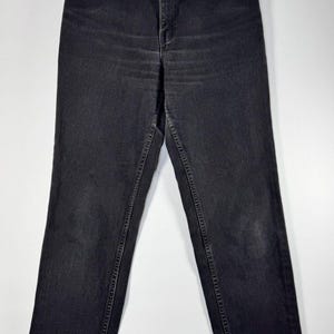 Vintage Levi’s 550 Black Tapered Jeans - Made in USA - 90s High Rise Relaxed Fit - Size 10 MIS L - Distressed Hem