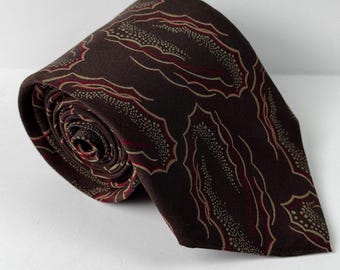 Corbata de seda vintage Don Loper: estilo art déco abstracto para hombre