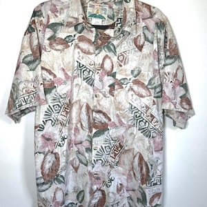 Vintage Reverse Print Hawaiian Shirt: 90s Aloha Floral Cotton, Made in USA