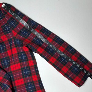 Vintage Pendleton Wool Blazer: Red Navy Tartan Plaid, Size 16, Made in USA image 10