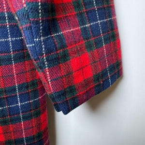Vintage Pendleton Wool Blazer: Red Navy Tartan Plaid, Size 16, Made in USA image 7