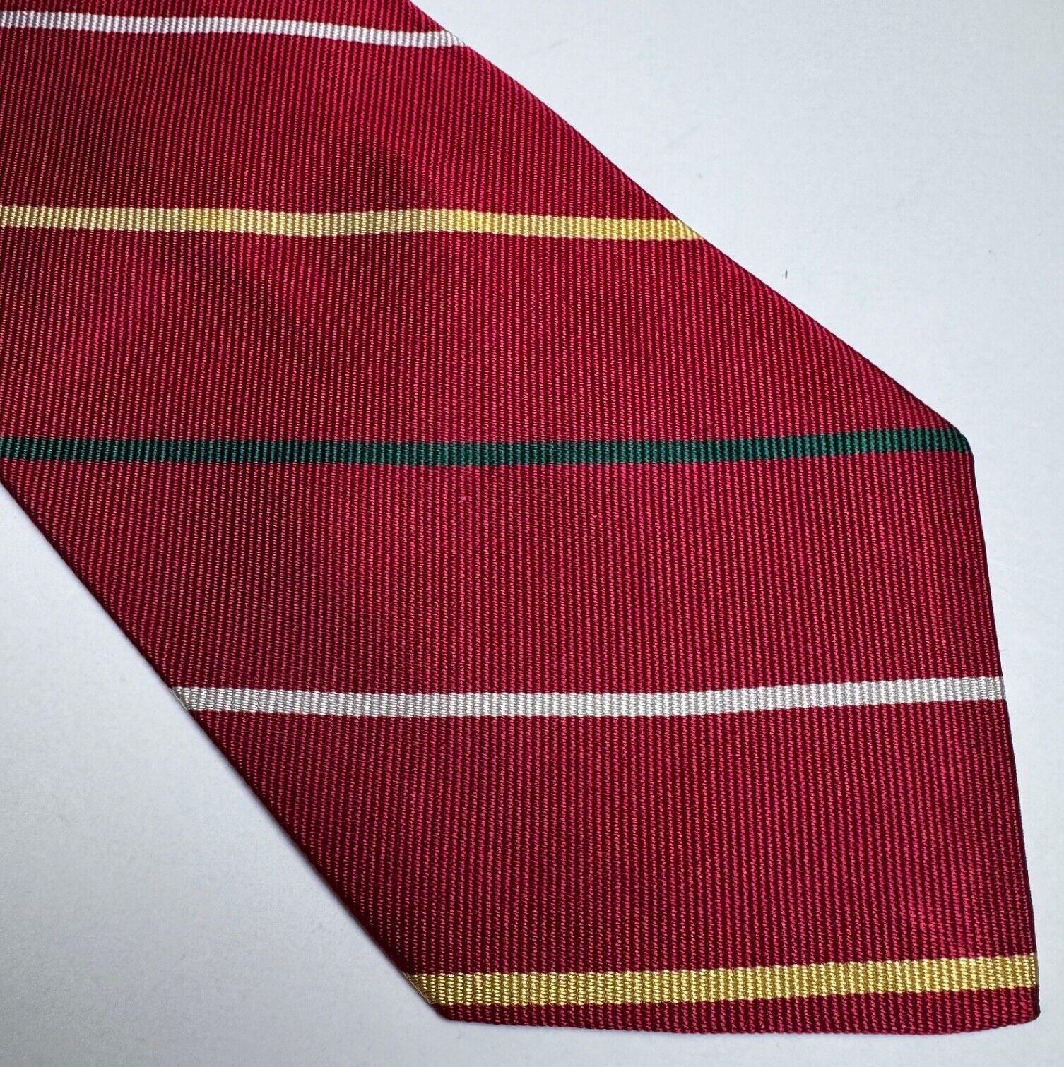 Vintage Polo Ralph Lauren Tie for Neiman Marcus | Red Silk Regimental Stripe Necktie USA Made | Preppy Classic Menswear Gift