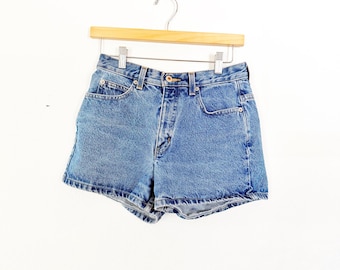 90s Vintage Cotton Denim Shorts Light Blue