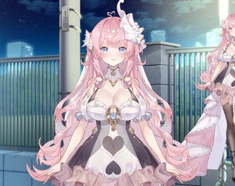 Chica modelo Live2D / Completamente armada / Chica anime de alta calidad, Chica de cabello rosa / Modelo de Vtuber prediseñado / Lista para usar / Recursos de Vtuber
