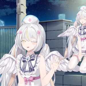 Premade Vtuber Model:  Angel Nurse | Anime Vtuber Character | Anime Girls Live2D Model | FULLY RIGGED - Ready to use | Vtuber Live2D Avatars