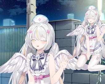 Modelo de Vtuber prediseñado: Enfermera ángel / Personaje de Vtuber de anime / Modelo de chicas de anime Live2D / COMPLETAMENTE EQUIPADO - Listo para usar / Avatares de Vtuber Live2D