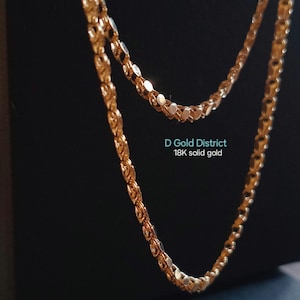 18K solid gold chain, damascus chain, necklace, bracelet, modern gifts
