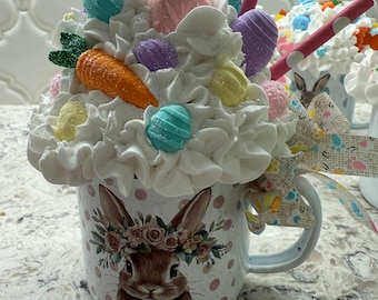 Easter fake bake mugs tier tray decor