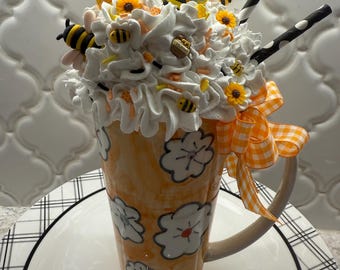 Fake Bake Spring Ceramic Mugs Tier Tray Decor