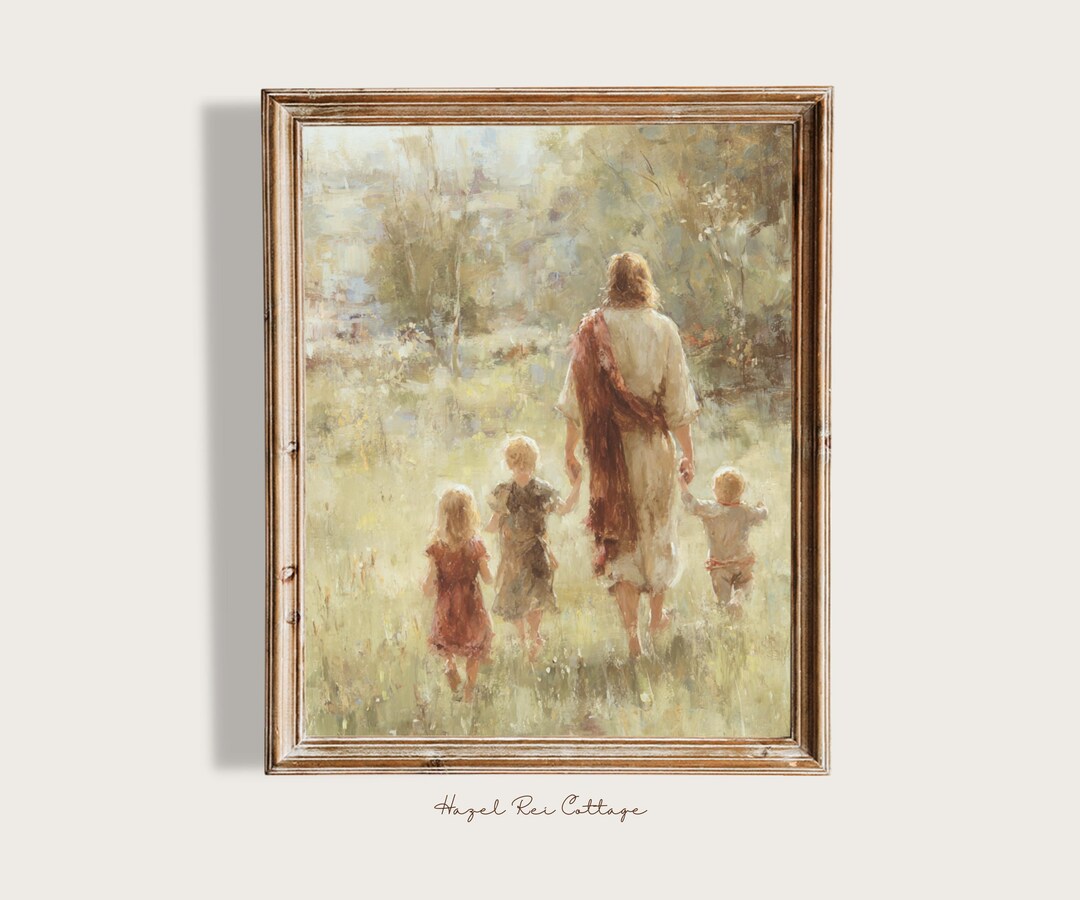 Jesus With Children Wall Art Printable | Christian Digital Download ...