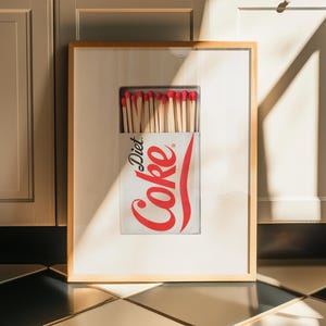 Diet Coke Matchbox-kunstdruk: retropopcultuur (digitale download)