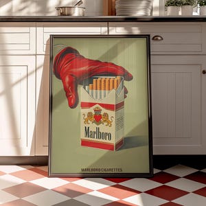 Marlboro wall art vintage ad print, Retro wall art, Bedroom art, Kitchen wall art, Vintage home decor, Apartment wall art, Dorm art