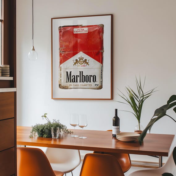 Vintage Marlboro Poster Print: Retro Tobacco Ad (digital Download