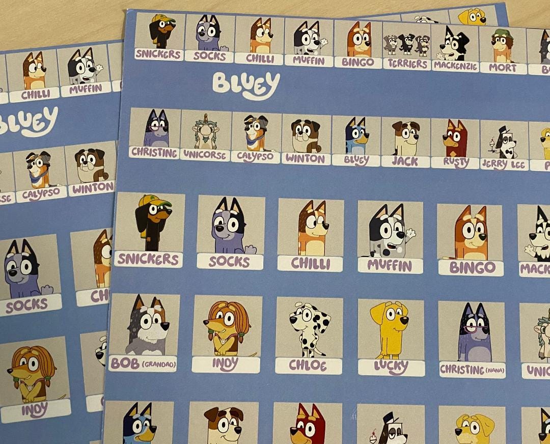 Bluey Themed 39 guess Who 39 Characters - Il Fullxfull.6610692886 40lb