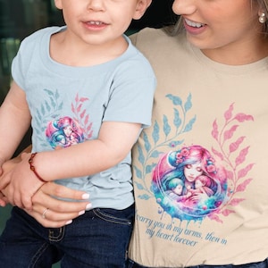 Beste cadeau voor moeder, bijpassende T-shirts voor het gezin, gepersonaliseerd moedershirt, aangepast T-shirt met comfortabele kleuren. Comfortkleuren 1717, dagelijkse keuze
