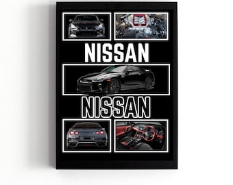Nissan R35 GTR Poster | Digital Download | Hyper Car Poster | Super Car Print | American Muscle Car Art | Home Decor | Wall Decor|Car Poster