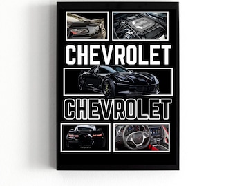 C7 Z06 Corvette Poster | Digital Download | Hyper Car Poster | Super Car Print | American Muscle Car Art | Poster | Home Decor | Wall Decor