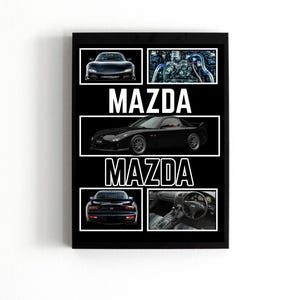 Mazda RX7 Poster | Digital Download | Hyper Car Poster | Super Car Print | American Muscle Car Art | Home Decor | Wall Decor|Car Poster