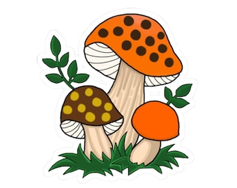 Sticker Merry Mushroom: jaren 70 retro groovy sticker