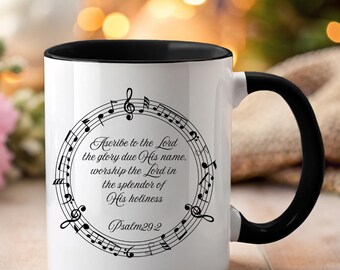 Music Worship Christian Coffee Mug Gift Bible Verse Inspirational Scripture Coffee Cup Religious Music Lover Gift Worship Leader Mug Pastor