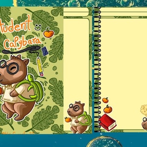 LIBRETA, Cuaderno, media carta, Capybara/ pdf listo para imprimir
