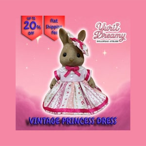 Vintage Princess Dress - Sylvanian Handmade Clothes - Size Mom/Sis - YuriiDreamy