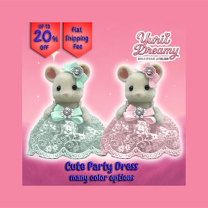 Vêtements faits main Sylvanian - Jolie robe de soirée dans de nombreuses options de couleurs - Taille soeur/maman - YuriiDreamy