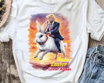 Diseño de Pascua de Trump con un conejo: MAGA PNG SVG (Descarga digital)