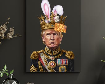 Diseño del Rey Conejo de Pascua de Trump: PNG y SVG divertidos (descarga digital)