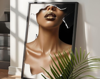 Elegant Woman Portrait Art Print: Sensual Home Decor (Digital Download)