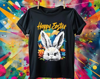 Diseños de conejitos de Pascua pintados a mano: Feliz Pascua SVG PNG (300 DPI)