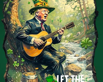 Pegatina PNG divertida de Trump para el Día de San Patricio: Diseño de travesuras (descarga digital)
