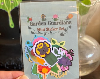Botanical Creature Mini Stickers: Whimsical Garden Guardians for Journaling