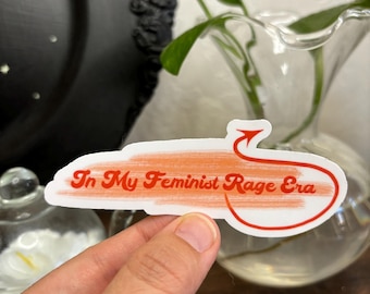 Sticker In my feminist rage era, sticker féministe, rétro, sticker pour ordinateur portable, sticker bouteille d'eau, ère de la rage féminine