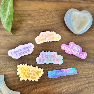 Holographic positive affirmation sticker bundle