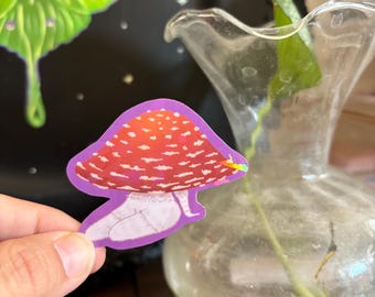 Holographic Mushroom Lady feminine sticker set
