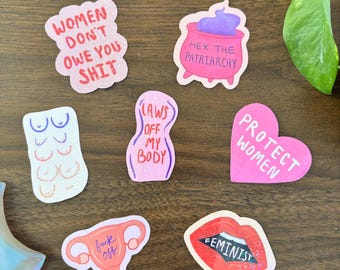 Pegatinas holográficas feministas • Pegatinas de los derechos de las mujeres • Pegatinas proelección • Regalos feministas
