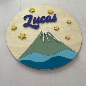 cartel personalizado con nombre modelo volcán
