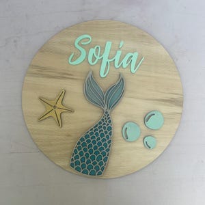 cartel personalizado con nombre modelo sirena